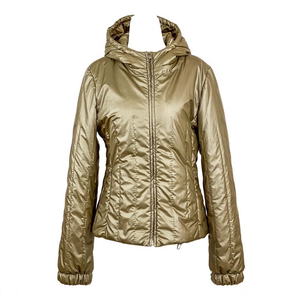 Prada Gold Channel Quilted Hooded Puffer Jacket